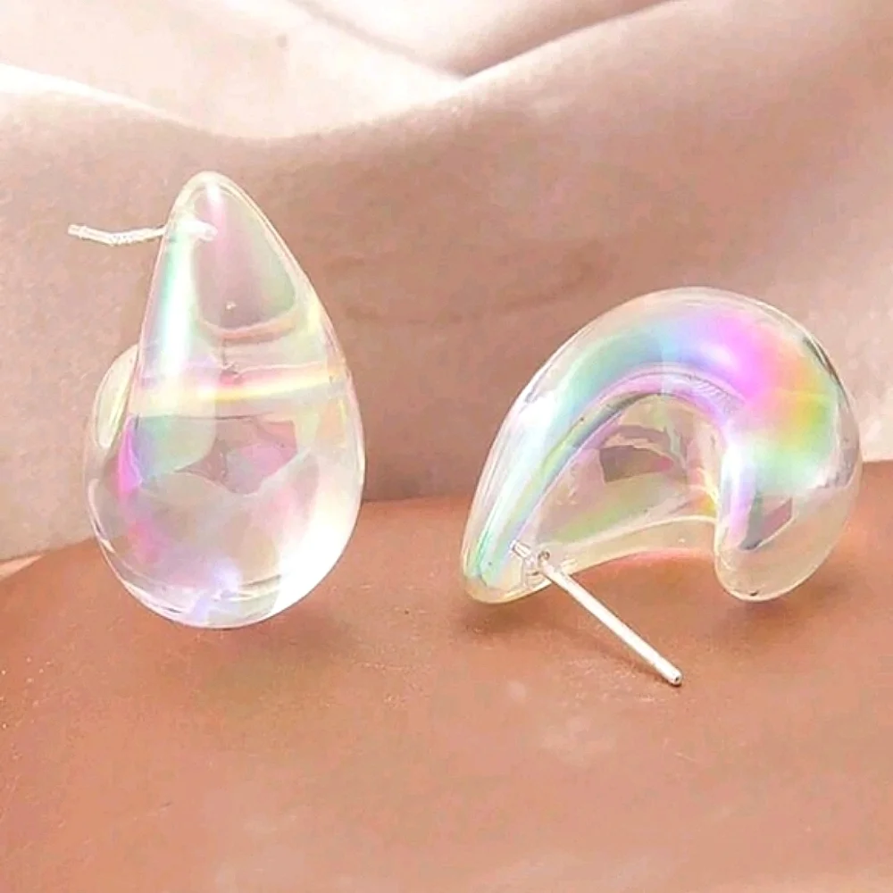 Petite petra earrings; aurora borealis; nwot
